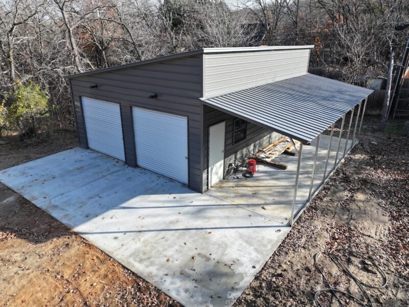 24×30 Single Slope Metal Building in Flower Mound, Texas 75022