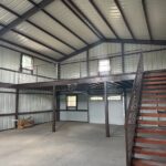 30x40 Custom Metal Building with Steel Balcony, Mezzanine and a Wraparound Porch.