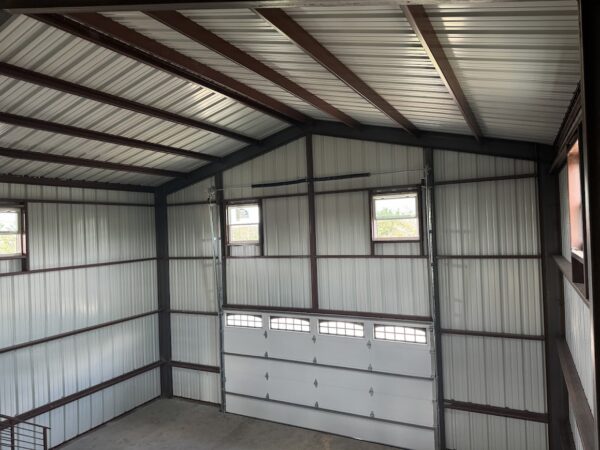 30x40 Custom Metal Building with Steel Balcony, Mezzanine and a Wraparound Porch.