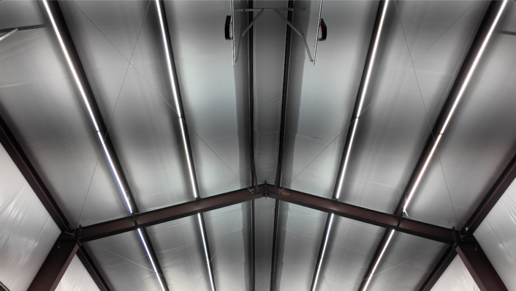 30x50 Red Iron Steel Garage Building in Colleyville, Texas.