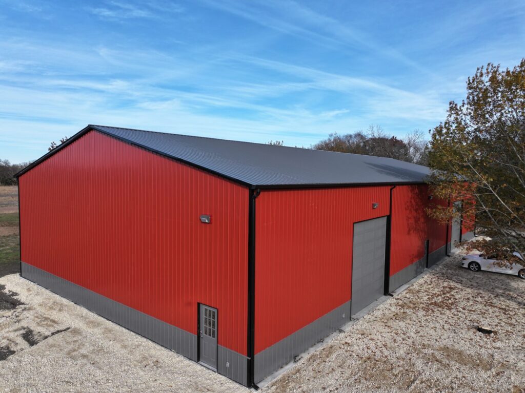 60x120 Custom Steel Building in 26G AG Vertical Metal Panel Design