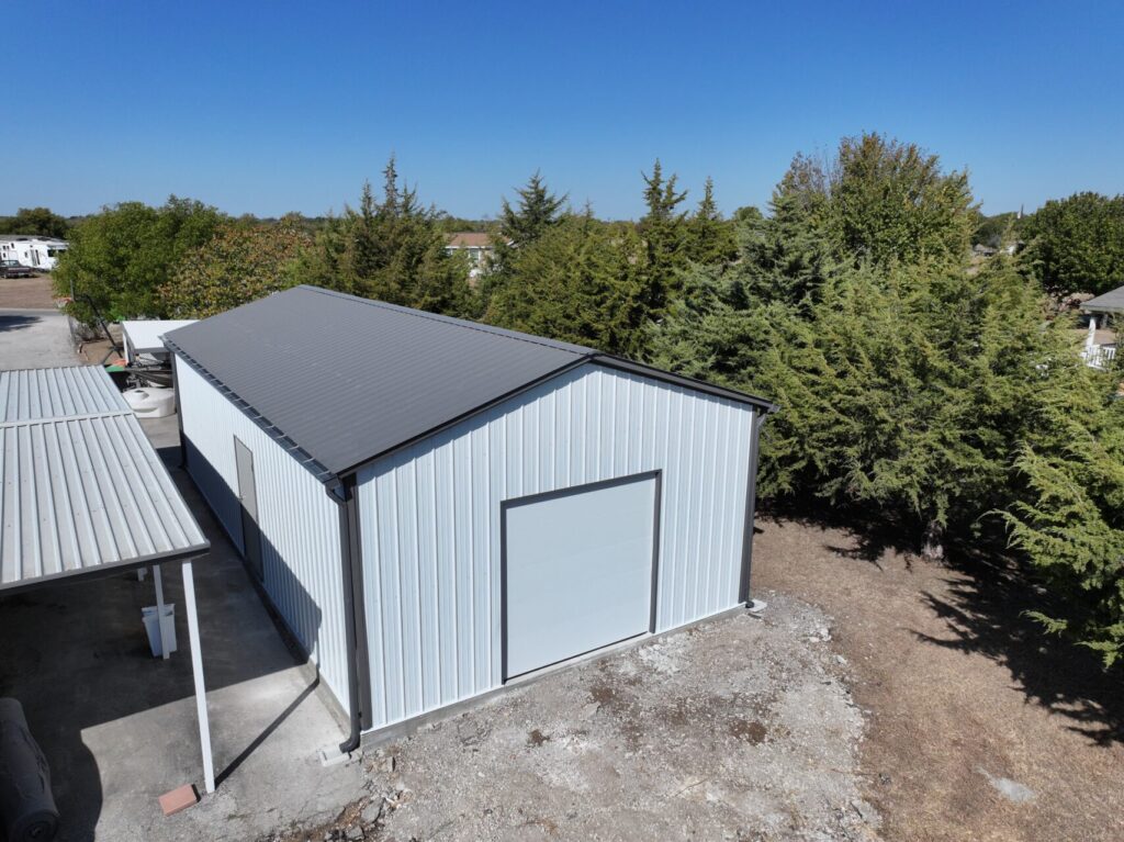20x40 Metal Garage in Justin, Texas.