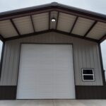 26x45 Red Iron Steel Building with Porch in Boyd, TX.