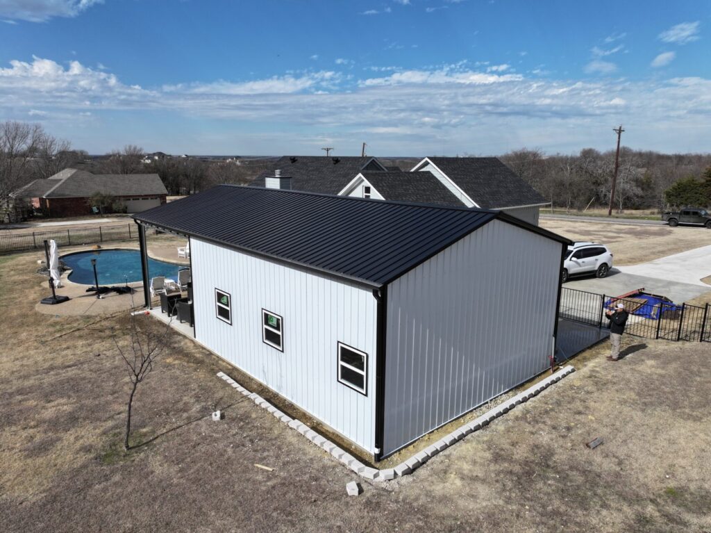 24x45 Steel Building with Front Porch in Gunter, TX.