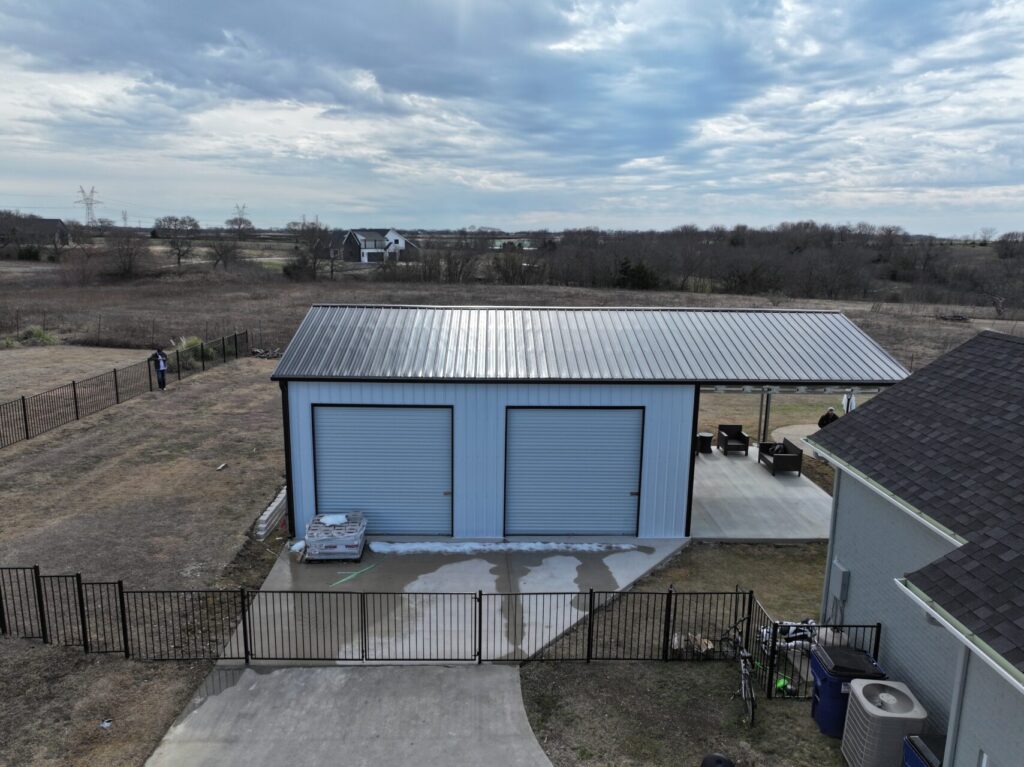 24x45 Steel Building with Front Porch in Gunter, TX.