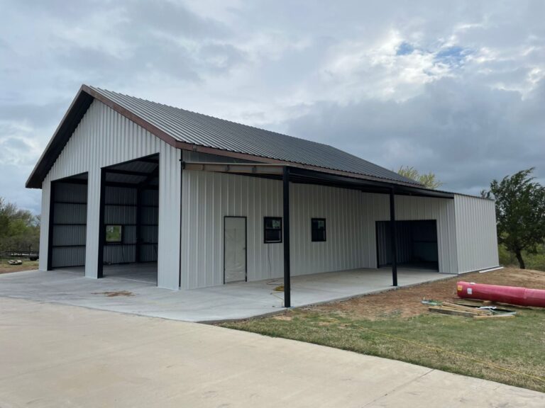 40x50 Weld Up Metal Garage in Weatherford, TX.