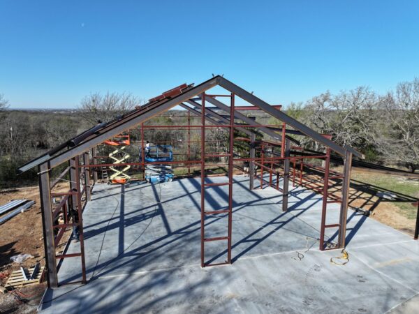40x50 Weld Up Metal Garage in Weatherford, TX.