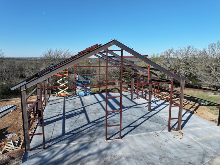 40x50 Weld Up Metal Garage in Weatherford, TX.