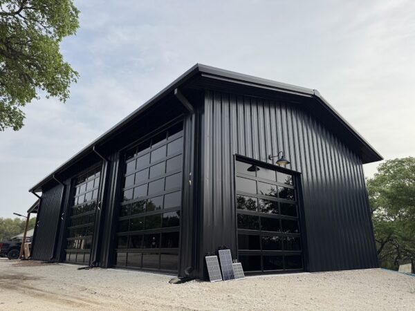 30x60 All Black Metal Storage in Boerne, TX.