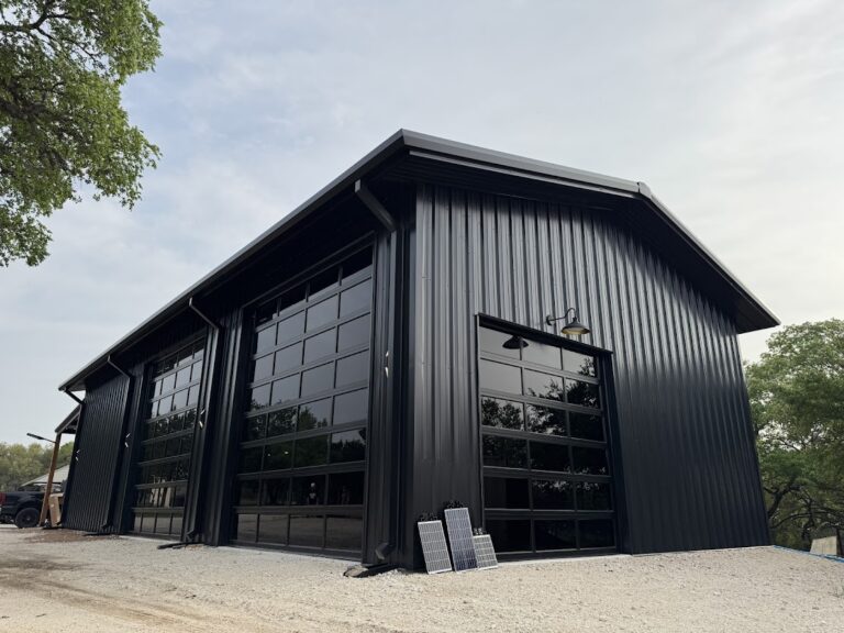 30x60 All Black Metal Storage in Boerne, TX.