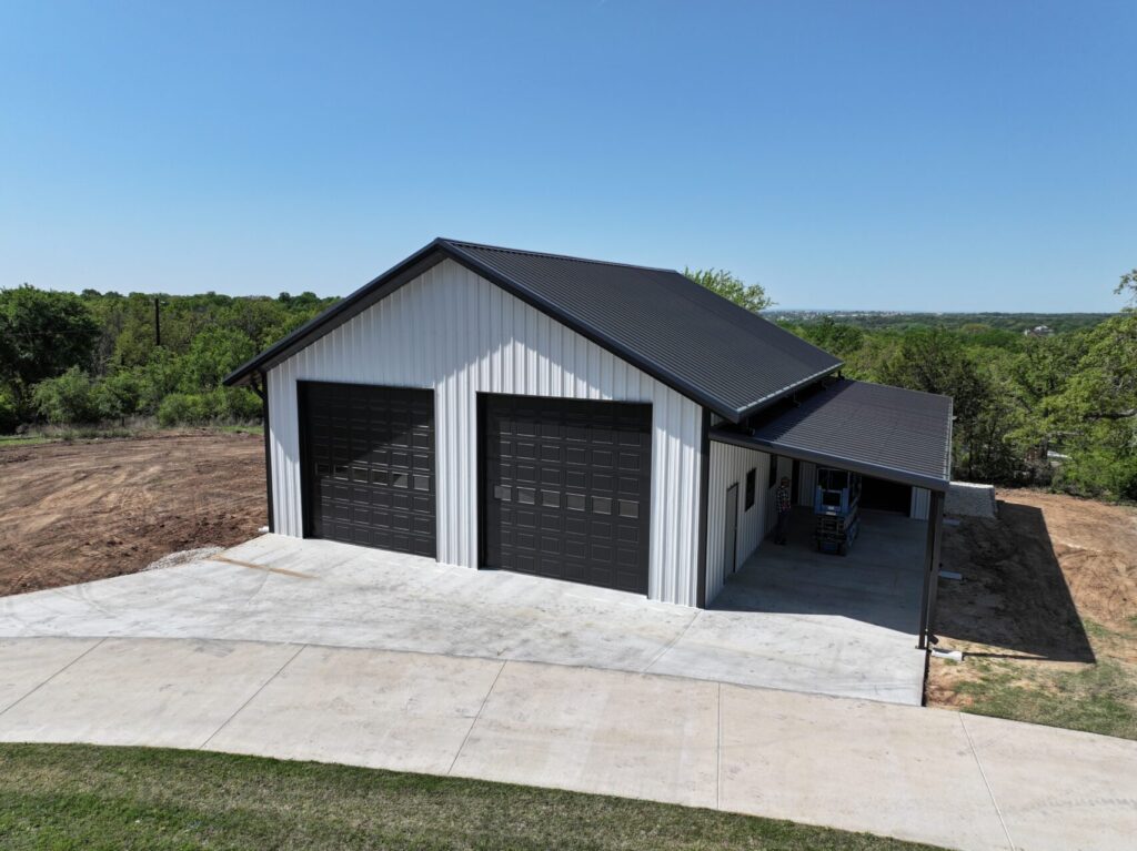 40x50 Weld Up Metal Garage in Weatherford, TX.