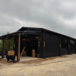 30x60 All Black Metal Storage in Boerne, TX.