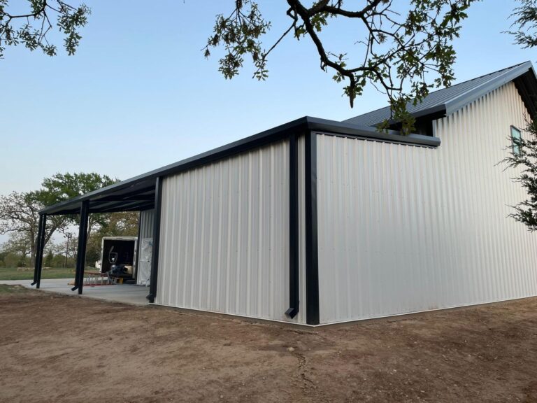 40x50 Weld Up Metal Garage in Weatherford, TX.