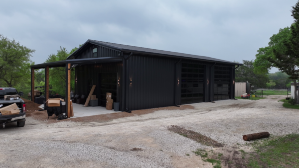 30x60 All Black Metal Storage in Boerne, TX.