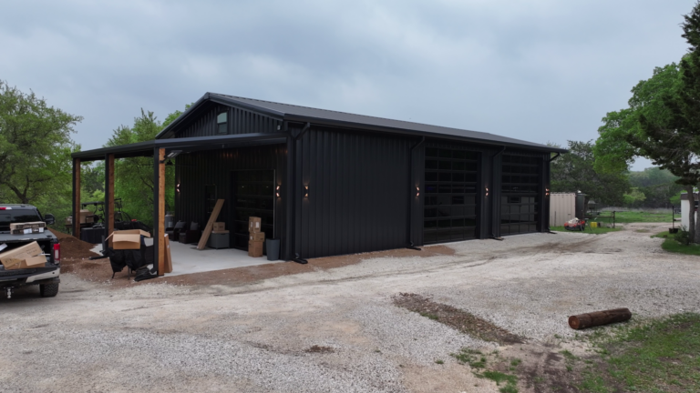 30x60 All Black Metal Storage in Boerne, TX.