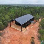 40x60 Custom Black Steel Building in Avinger, TX.