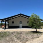 40x75 Metal Workshop with Custom Porch in Medina, TX.