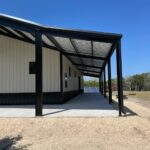 40x75 Metal Workshop with Custom Porch in Medina, TX.