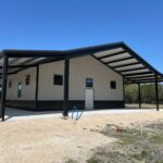 40x75 Metal Workshop with Custom Porch in Medina, TX.