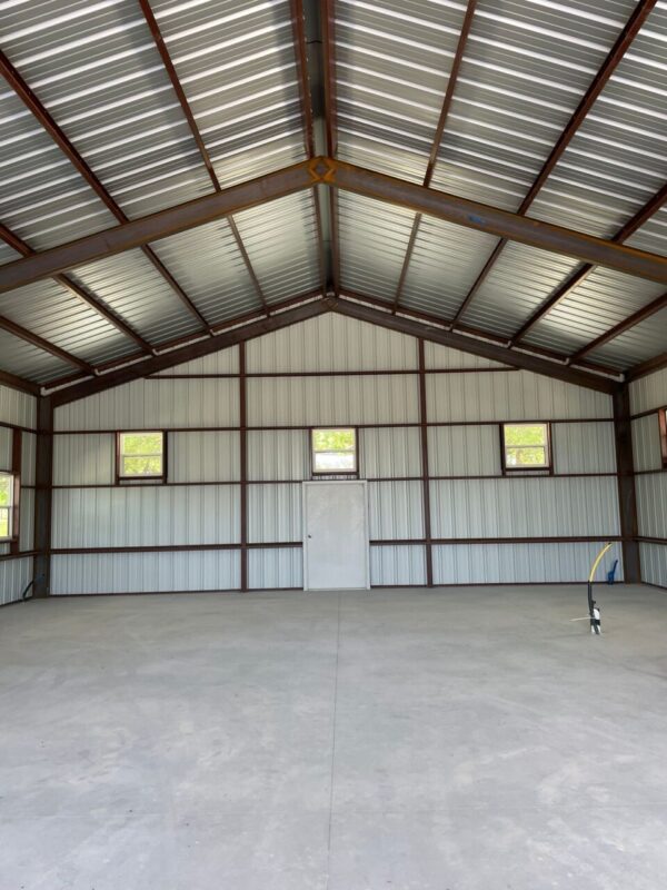 40x75 Metal Workshop with Custom Porch in Medina, TX.