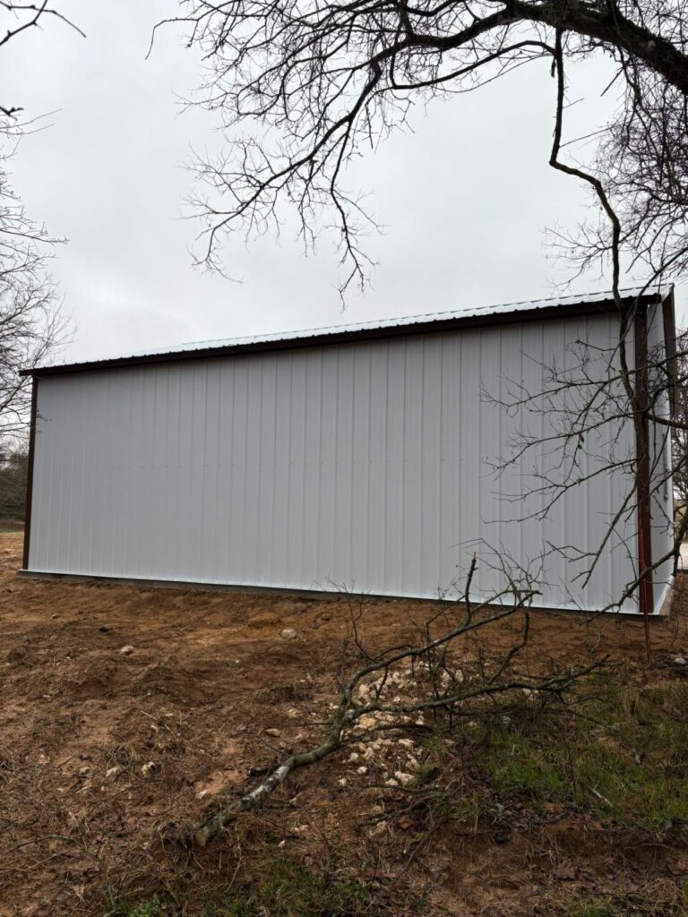 26x30 Metal Storage Building in Covington, TX.