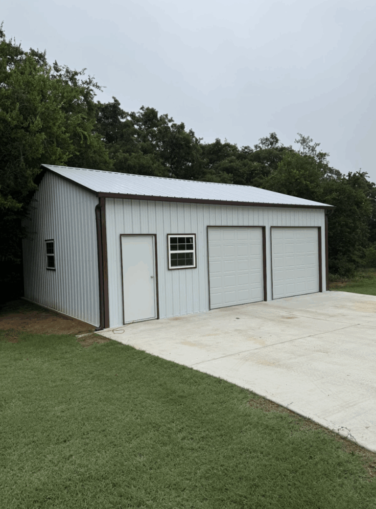 26x30 Metal Storage Building in Covington, TX.