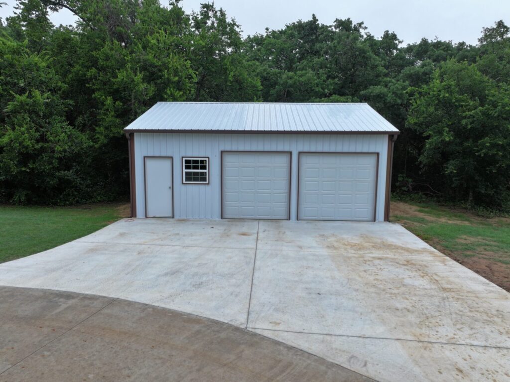 26x30 Metal Storage Building in Covington, TX.