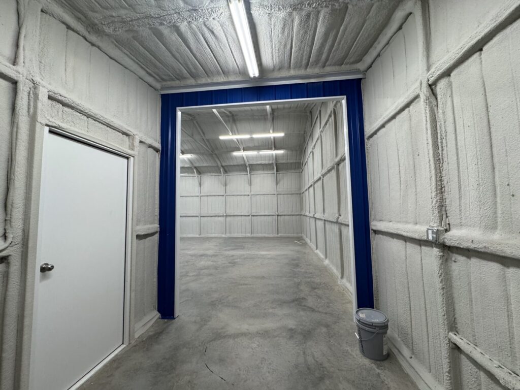 30x30 Tubular Metal Storage with Custom Lean-to in Fort Worth, TX.