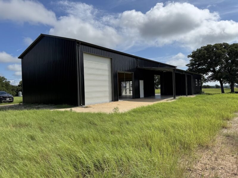 30×75 Tubular Metal Building with Dual Lean-Tos in Marquez, Texas 77865