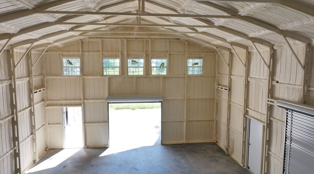 30x75 Tubular Metal Building with Dual Lean-tos in Marquez, TX.