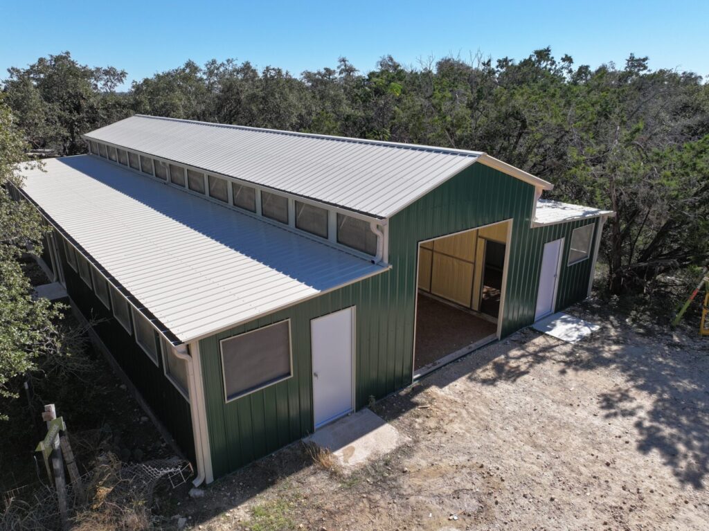 40x70x12 AG Metal Barn with Two Lean-tos | WolfSteel Buildings