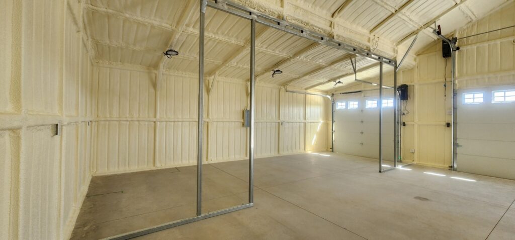 40x30 All White Detached Metal Garage in Lexington, TX.