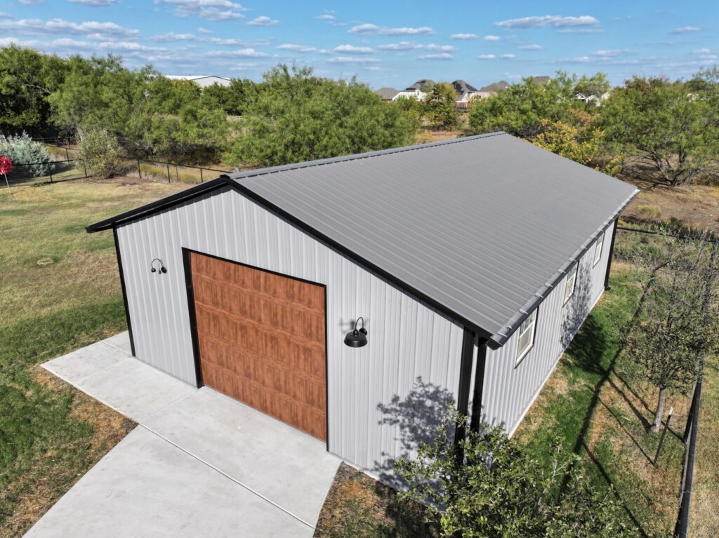 24x35 Custom Tubular Metal Workshop in Justin, TX.