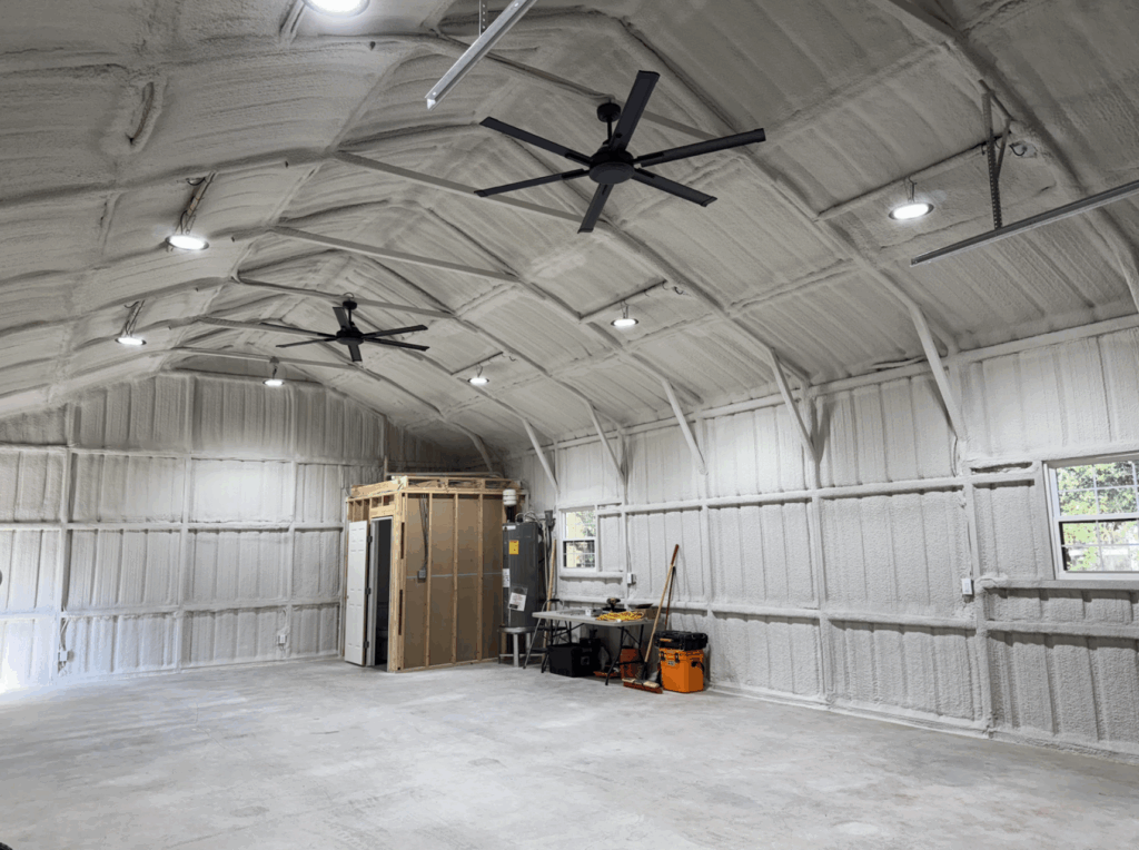 24x45 Custom Metal Garage with Cedar Accents in Flower Mound, TX.