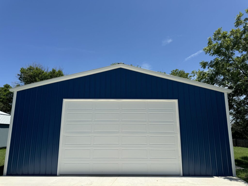 16x10 White Overhead Door in Long Panel Style