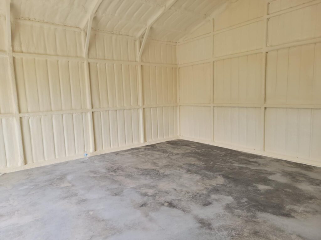 24x25 Black and Grey Tubular Metal Building in Godley, TX.