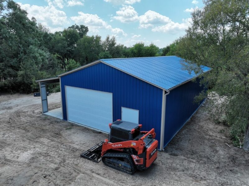 30×50 Texas Blue Metal Storage Building in Corsicana, Texas 75110