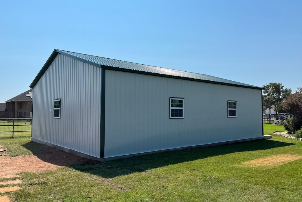 30x40 Steel Storage Garage Building in Crowley, TX. 30x40 Steel Storage Garage Building in Crowley, TX.