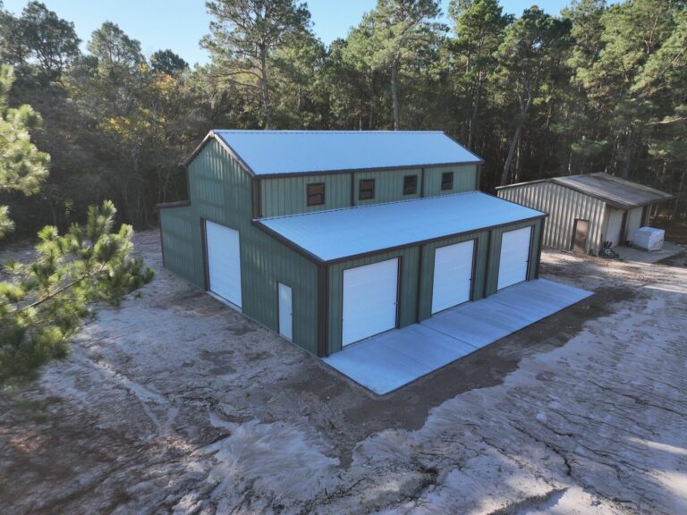 48x50 Texas Metal Ag Barn Wedding Venue in Bedias, TX.