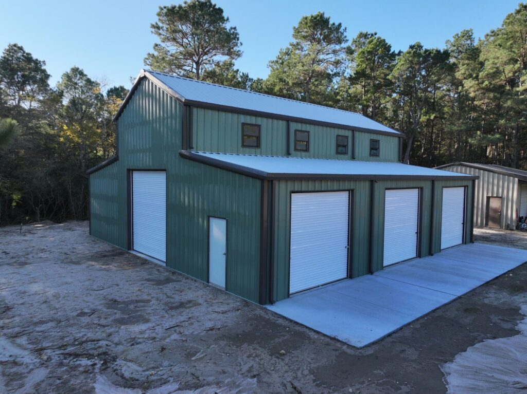48x50 Texas Metal Ag Barn Wedding Venue in Bedias, TX.