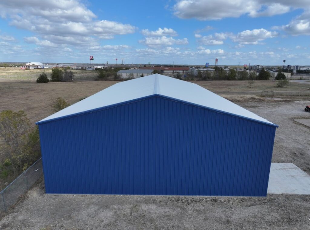 60X120 Commercial Red Iron Storage in Corsicana, TX.