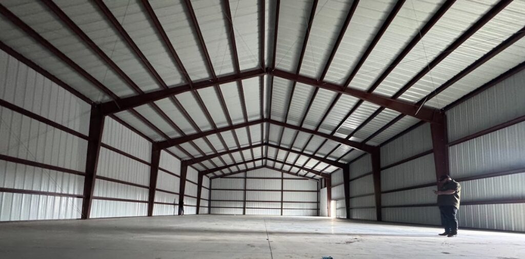 60X120 Commercial Red Iron Storage in Corsicana, TX.