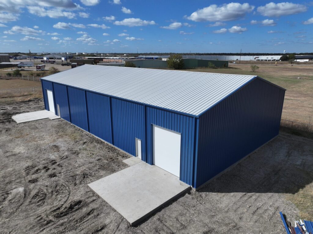 60X120 Commercial Red Iron Storage in Corsicana, TX.