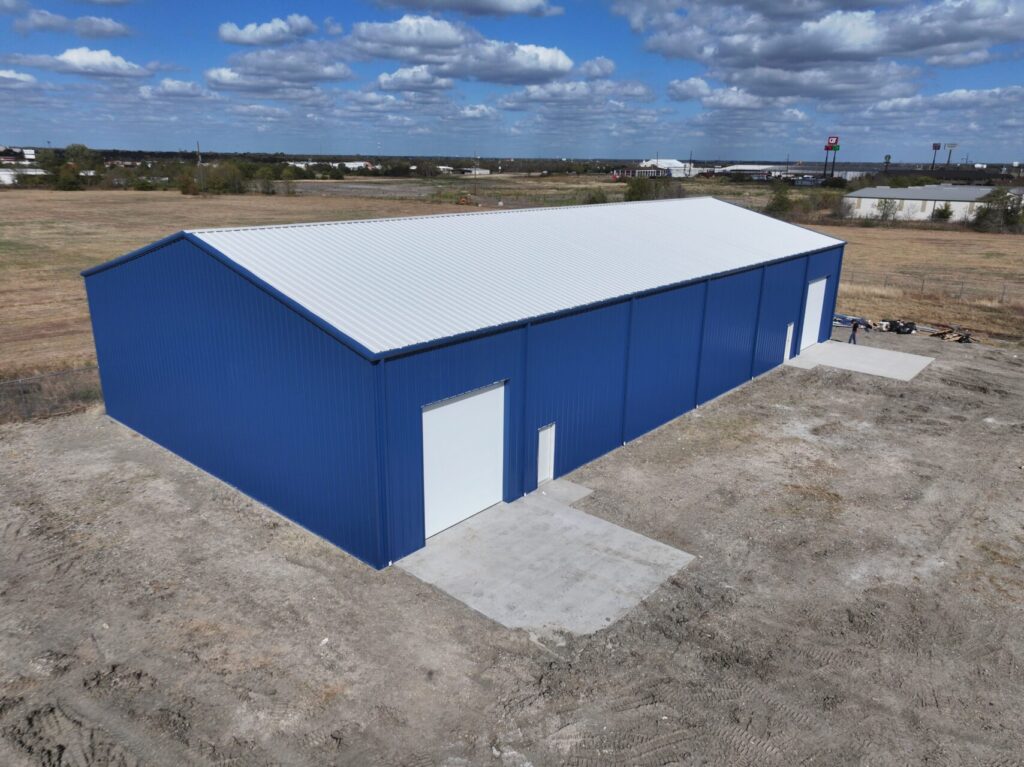 60X120 Commercial Red Iron Storage in Corsicana, TX.