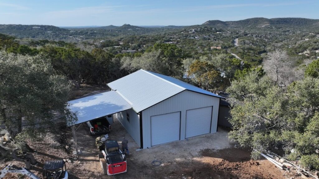 28x35 Hilltop Metal Storage in Canyon Lake, TX.