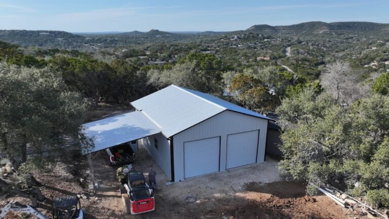 28x35 Hilltop Metal Storage in Canyon Lake, TX.