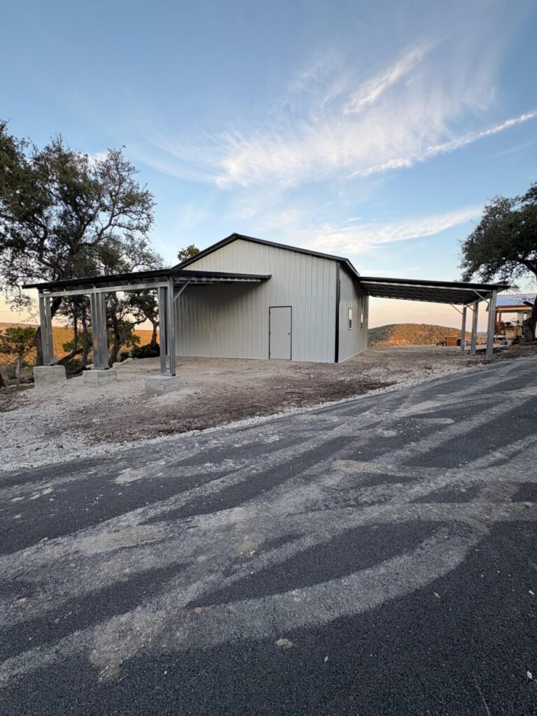 28x35 Hilltop Metal Storage in Canyon Lake, TX.