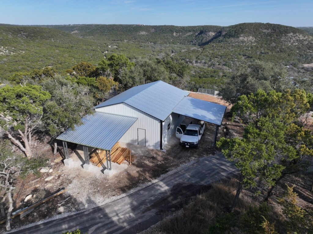 28x35 Hilltop Metal Storage in Canyon Lake, TX.