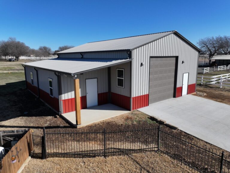 30x45 Garage Workshop with Porch in Fort Worth, TX.