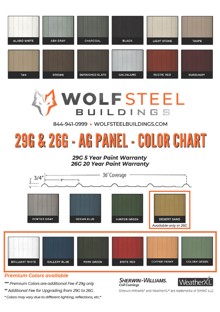 Tubular Color Chart WSB